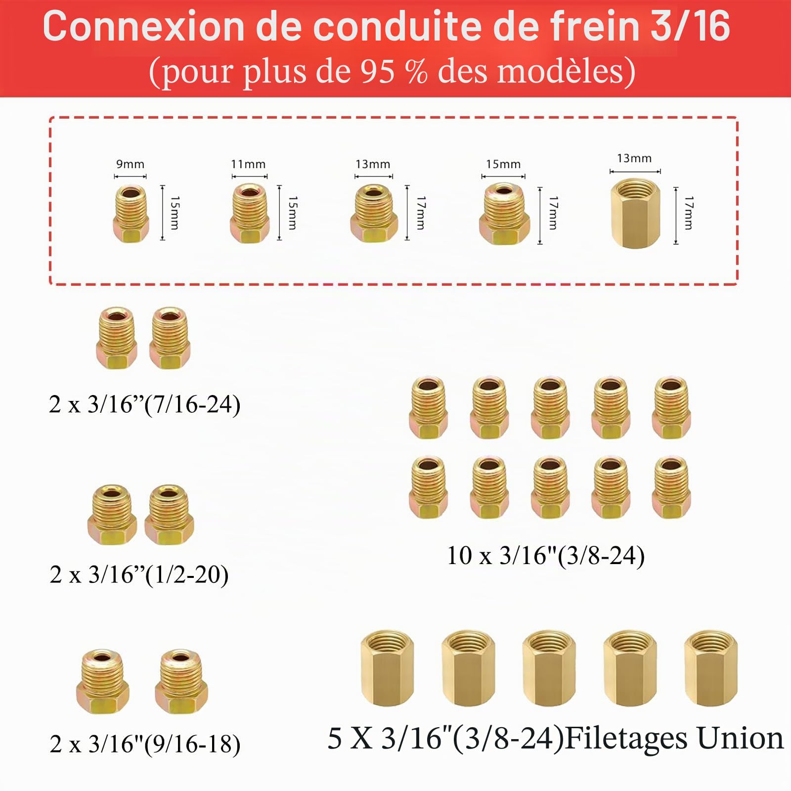 Kit de tuyaux de frein 25 pieds Bobine de tuyau de bobine de voiture Outil à double fraisage Accessoires de réparation de ligne de frein automobile