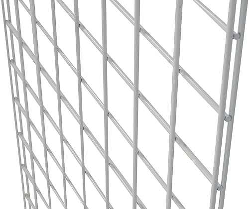 Miniatura 6 de SSWBasics Paneles de pared de rejilla con acabado blanco, 3 pulgadas en el centro, aceptan accesorios de rejilla de alambre, también disponibles en