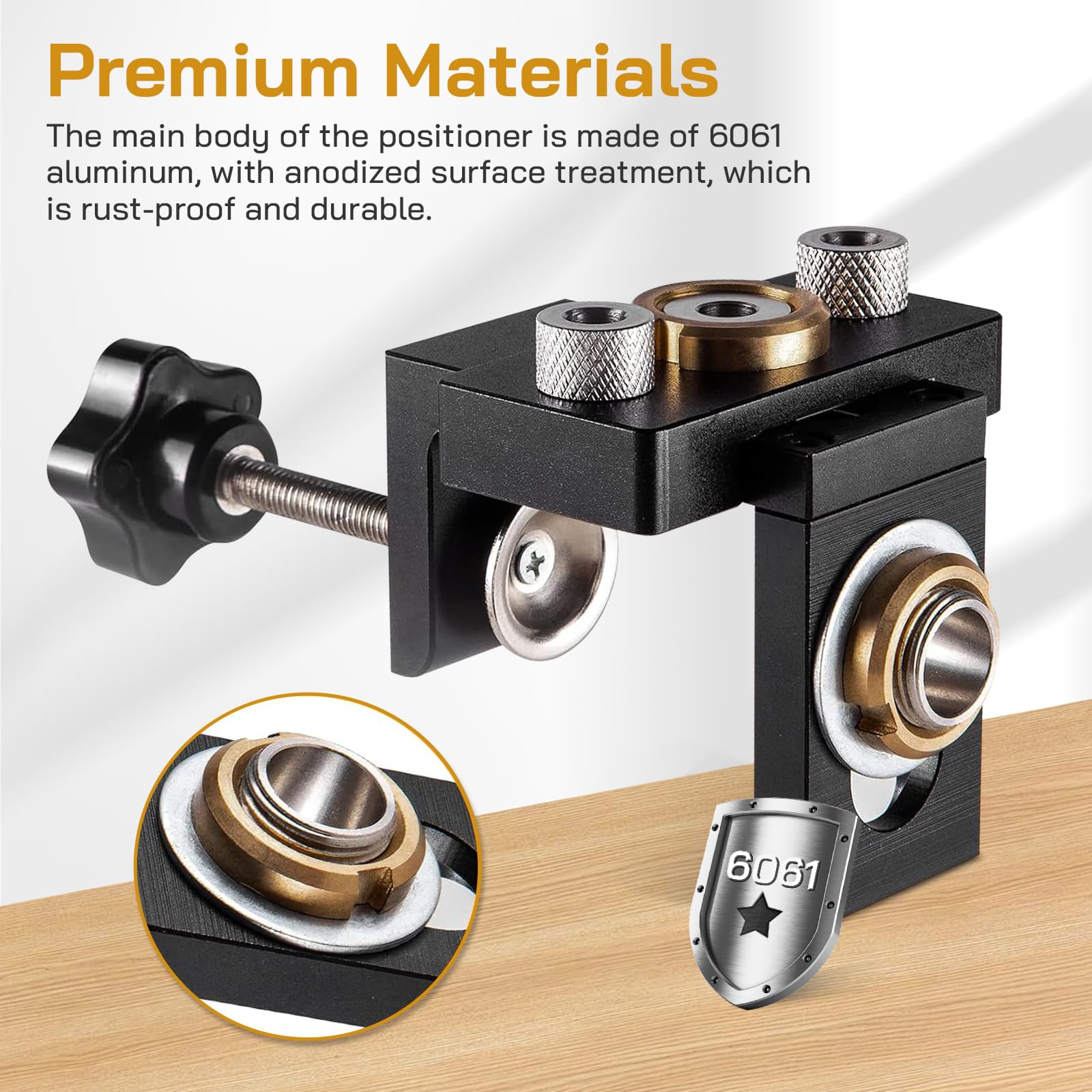kit de plantilla de clavija 3 en 1 Kit de plantillas de orificio de bolsillo 8/10/15 mm con clip de posicionamiento Guía de perforación ajustable Puncher Localizador