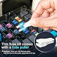 Vista 2 de Kit de fusibles Jorest de 280 piezas, surtido de 182 fusibles mini para coche + 98 fusibles planos estándar para auto, reemplazo para herramientas