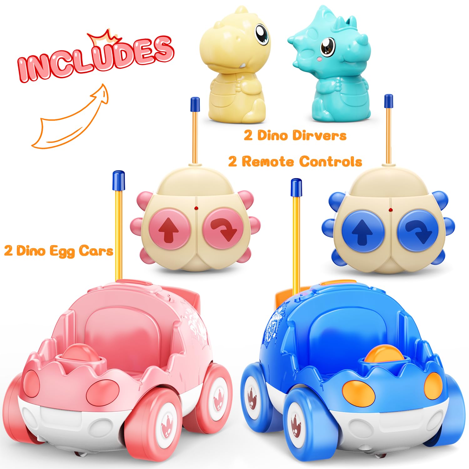 Pink Dinosaur RC Cars - Christmas Gifts for Kids -5