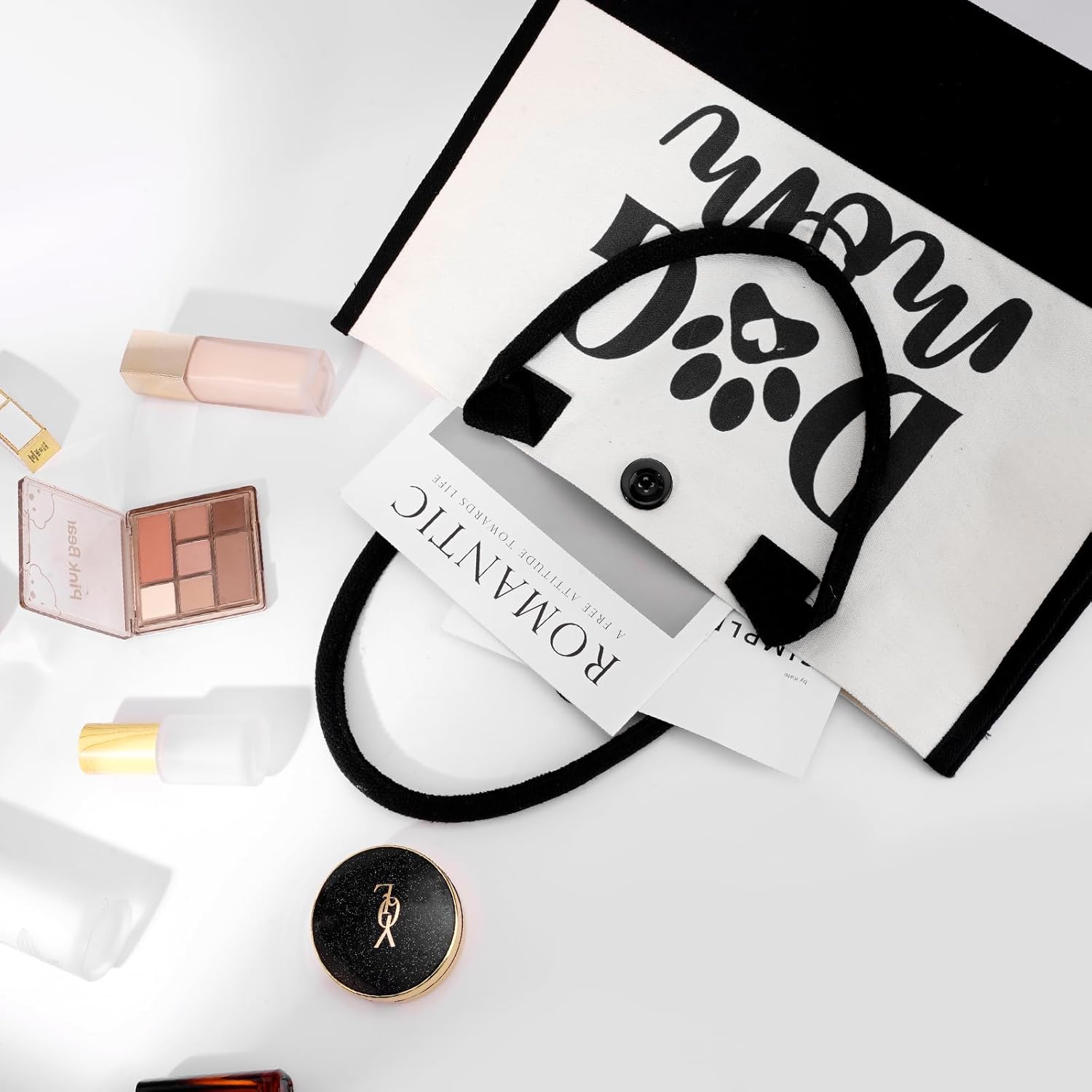 2 Pcs Dog Mom Gifts for Women Gifts for Dog Lovers Women Includes Tote Bag & Pouch Practical Tote Bag Set for Birthday Christmas Gift Reusable Tote and Pouch Set for Shopping Travel Picnic - Image 3