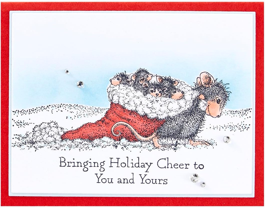 Spellbinders RSC-035 Christmas Friends Cling Rubber Stamp Set from The House-Mouse Holiday Friends Collection