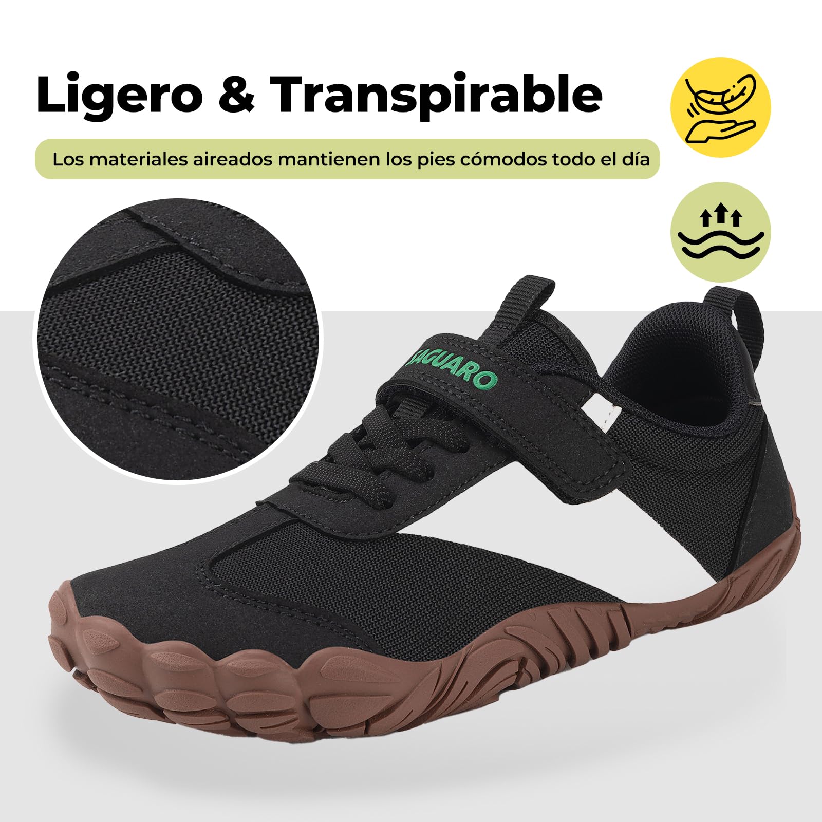 SAGUARO Zapatillas Barefoot Niños Niña Sneakers Minimalista Suaves y Ligeras con Puntera Ancha, Gr.25-36