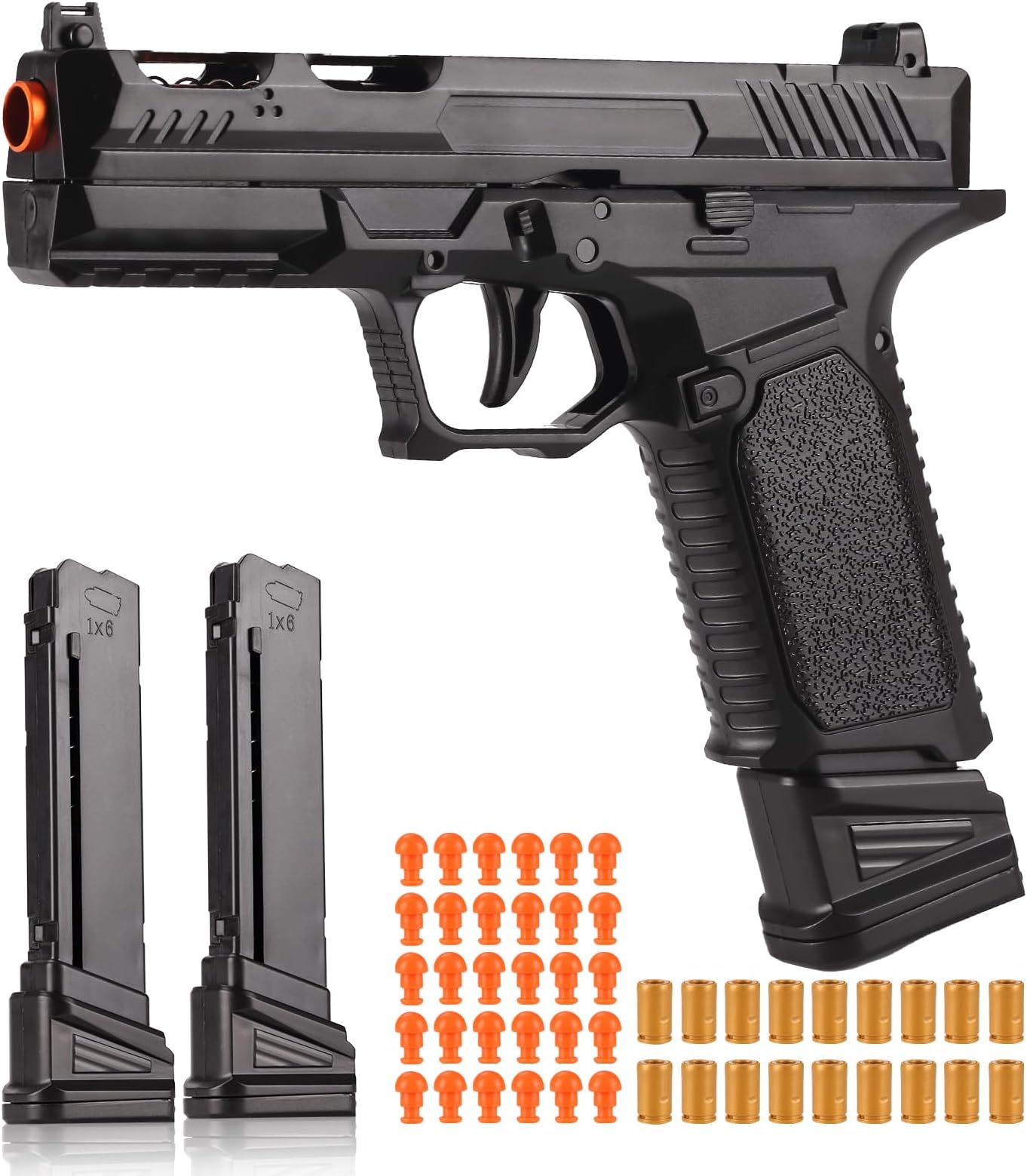 Toy Gun, Soft Bullet Pistol Toy, Toy Foam Blaster with 40 Soft Bullets, Shell Ejecting Toy Gun, Shooting Game Educational Toys for Boys & Girls Age 8+ (Black)