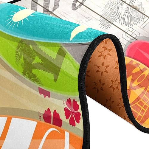 Miniatura 5 de Alfombra de baño antideslizante para baño, cocina, entrada, alfombra suave para dormitorio, 72 x 24 pulgadas, colorida