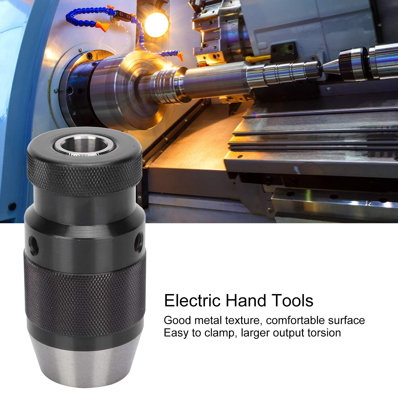 Mandrino autoserrante senza chiavetta B16 013mm Adattatore per tornio ad alta precisione per fresatrici e torni Costruzione durevole in acciaio ad alta velocità