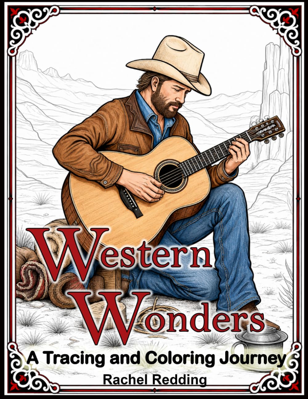 Western Wonders A Tracing and Coloring Journey: Relaxing Western Tracing and Coloring Book for Adults of Life in the American Southwest. Line Tracing ... and Anxiety: 1 (Tracing Books for Adults)