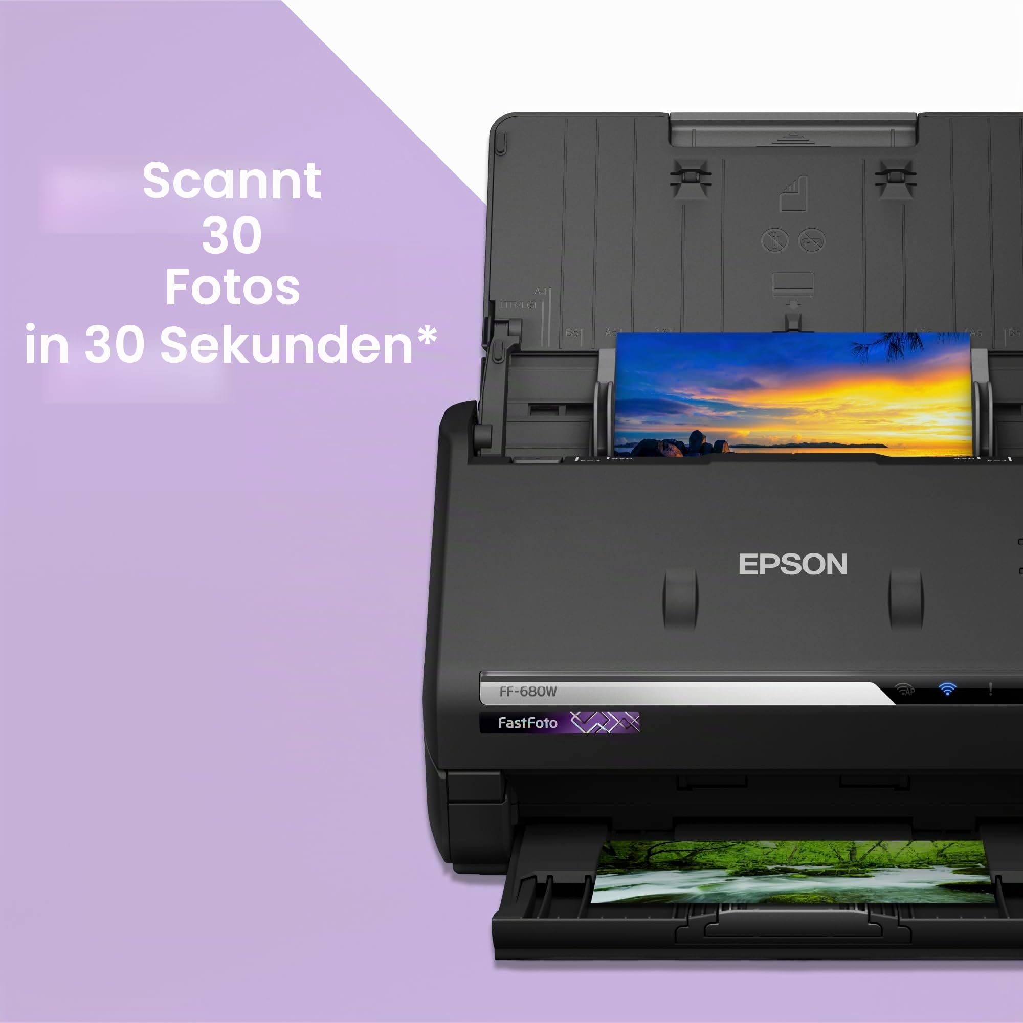 Epson FastFoto FF-680W Kabelloses High-Speed-Foto- und Dokumentenscansystem