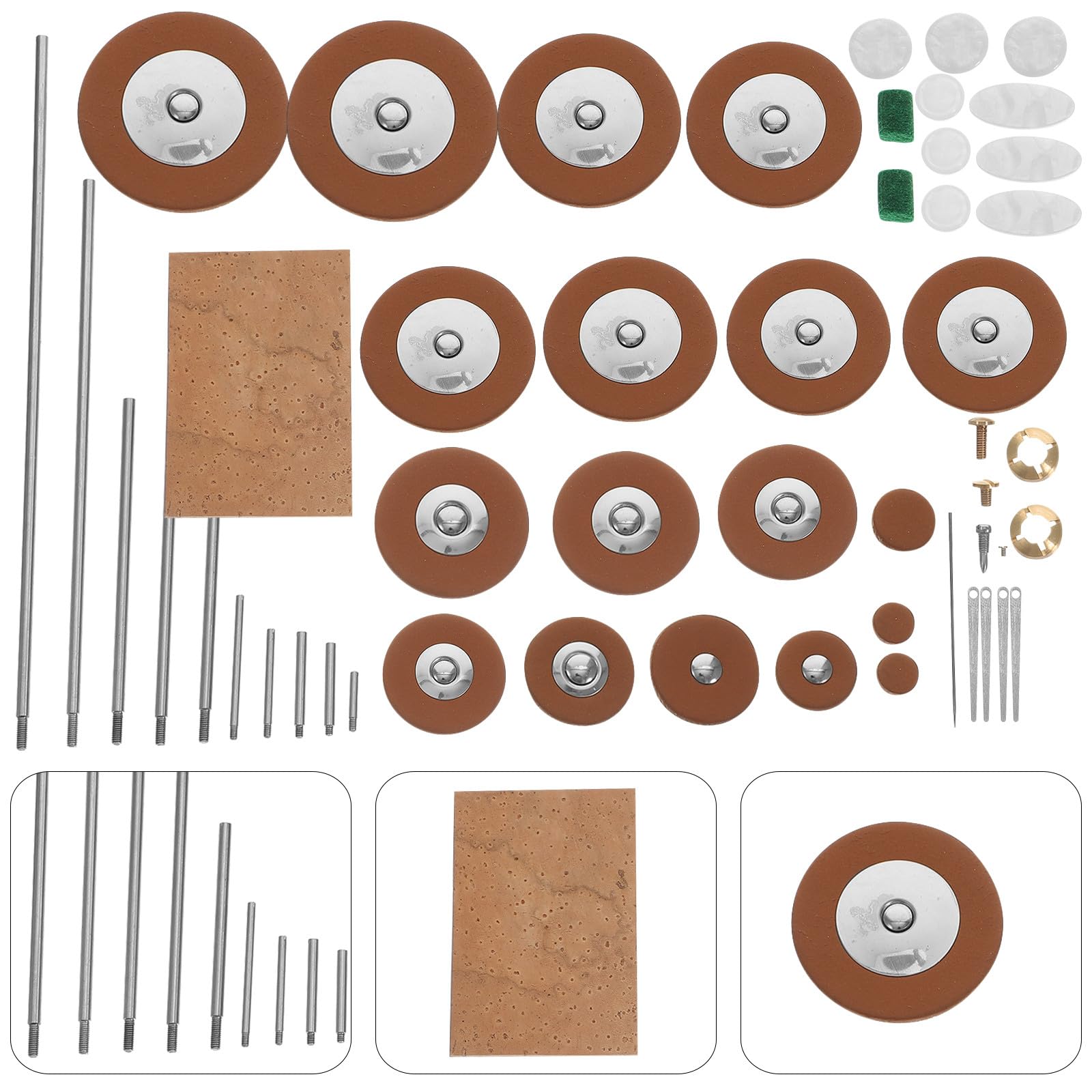 Kit di Manutenzione per Sassofono Set di Viti e Accessori in Plastica, Metallo e Pelle Sintetica per Sax Tenore e Contralto
