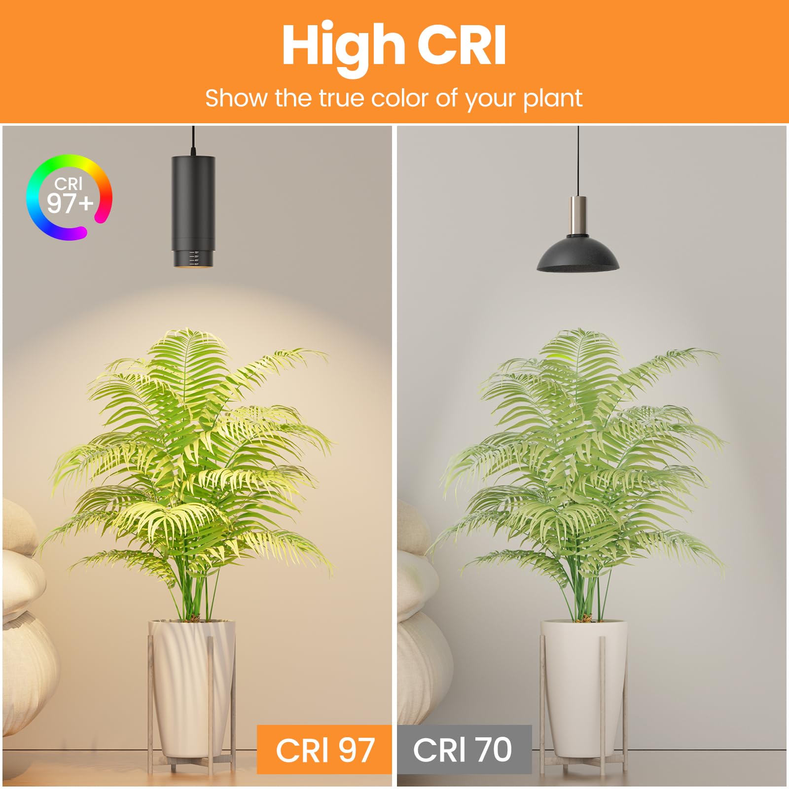 Luces colgantes remotas con zoom y temporizador de encendido/apagado automático, 2 luces LED de espectro completo de 30 W, 2700 K-6000 K, regulables, para plantas de interior, cable de