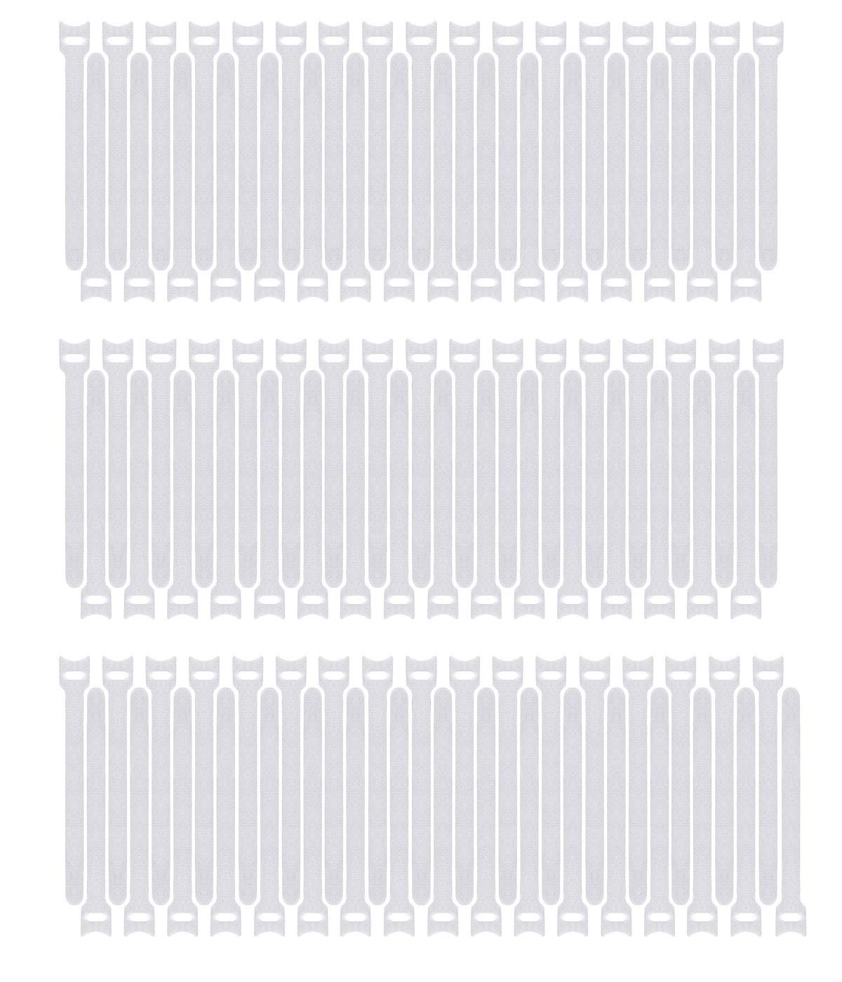 Pasow 100pcs Reusable Fastening Cable Ties Adjustable Wire Management 7 Inch (White)