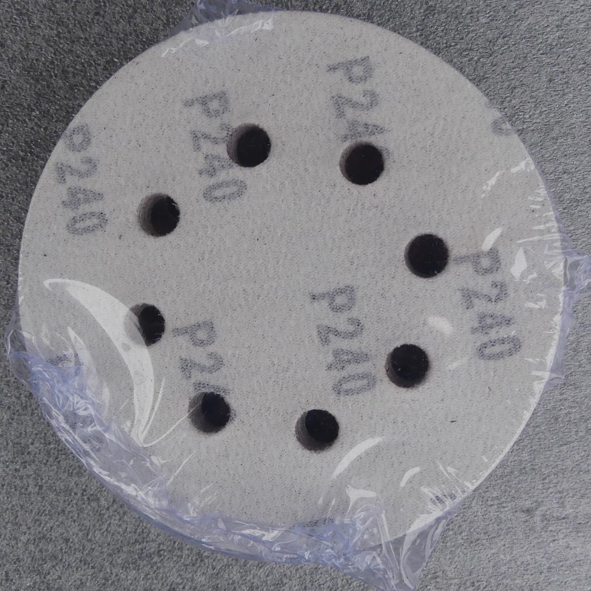 50 unidades de discos abrasivos de KLETT Ø 125 mm con 8 agujeros, grano P240, papel de lija para trabajos en seco, lijadora de cuello largo, lijadora excéntrica de Bohrfux