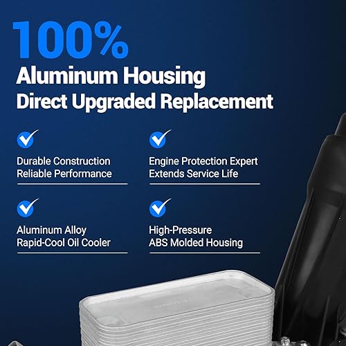 Miniatura 3 de Autoround 5184294AE - Enfriador de aceite de motor con carcasa de filtro de aceite para Jeep WranglerGrand Cherokee, Ram 1500, Dodge