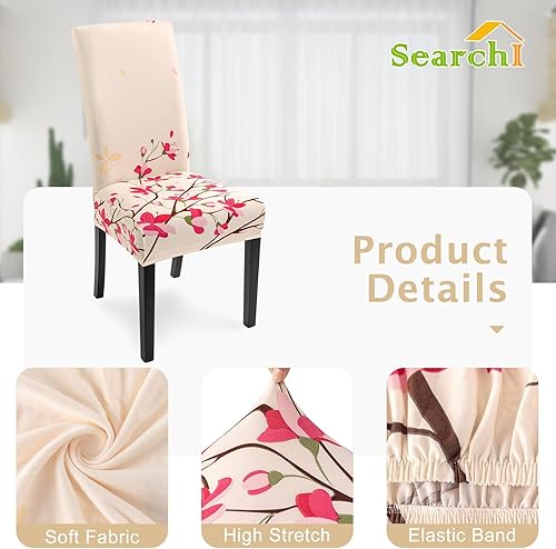 Miniatura 3 de SearchI Juego de 4 fundas para sillas Parsons de comedor, de elastano, súper ajuste, elásticas, extraíbles y lavables, fundas protectoras para