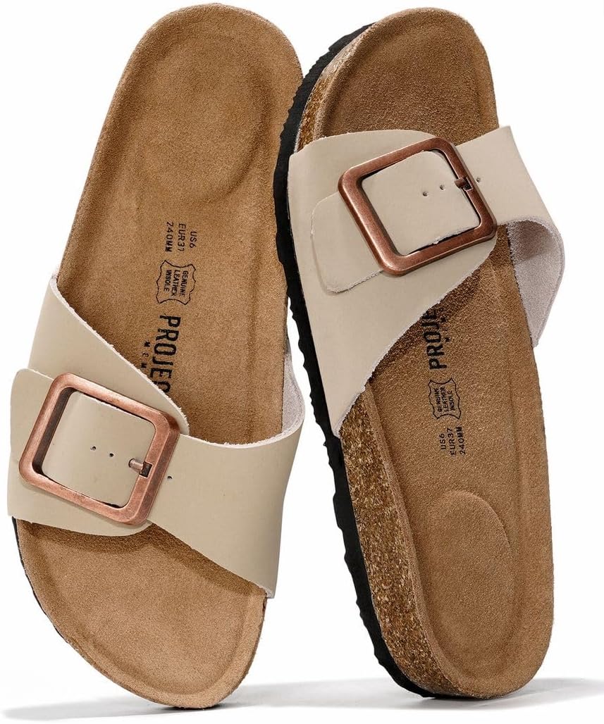 100% Genuine Leather Sandals Women Comfortable Womens Slides