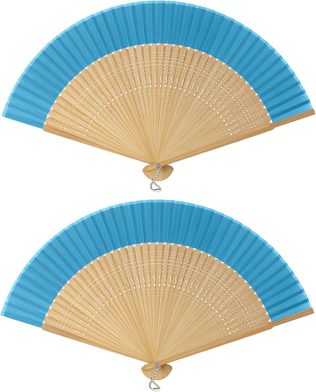 FoDau770 2pcs Bamboo Hand Fans - Ivory