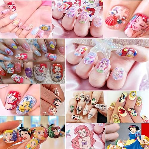 Miniatura 5 de 4 hojas de calcomanías de dibujos animados para arte de uñas, lindas calcomanías de uñas Kawaii 3D, calcomanías de uñas de diseño de anime 3D,