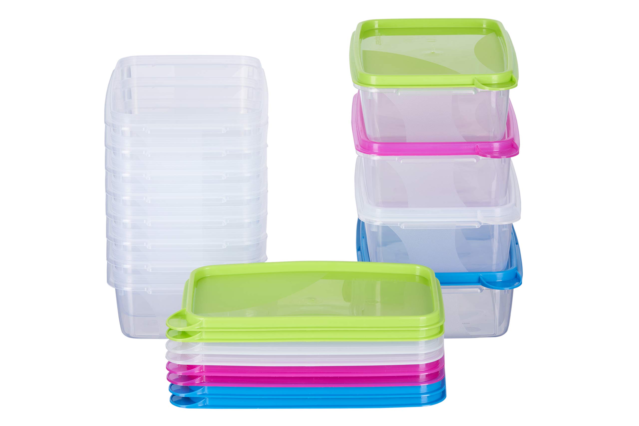 MiraHome Gefrierdosen 6x2L rechteckig bunt – Vorratsdosen mit Deckel luftdicht – Transparente Frischhaltedosen mit Deckel – Aufbewahrungsbox Küche für Mealprep & Organisation – Austrian Quality
