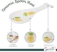 Vista 4 de Juego de estufa de cerámica con salero y pimentero y soporte para cucharas, piña