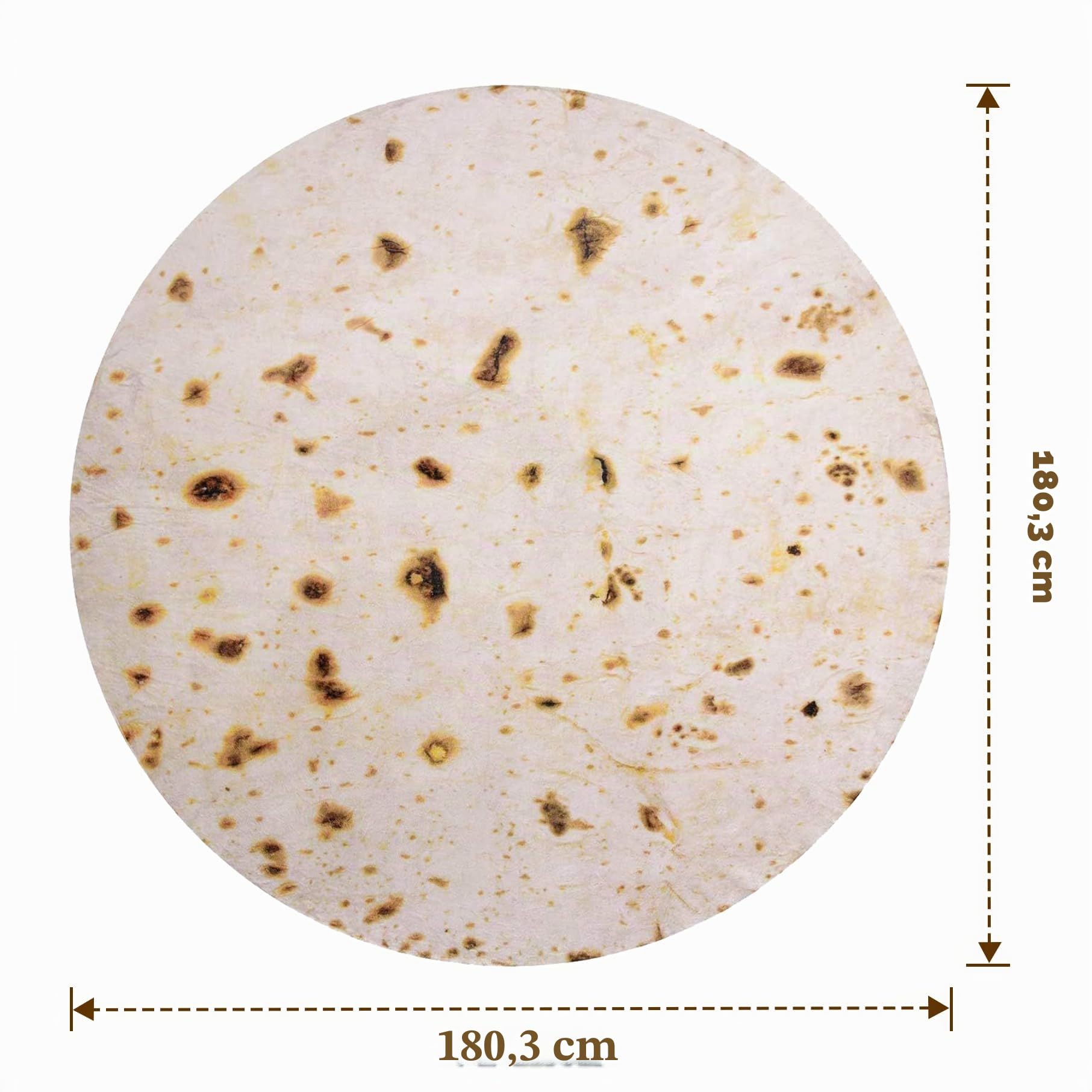 mermaker Burrito-Tortilla-Decke 2.0, doppelseitig, für Erwachsene und Kinder, riesige lustige realistische Lebensmitteldecke, 285 g/m², weiche Flanell-Taco-Decke, 180 cm (Gelb – doppelseitig)