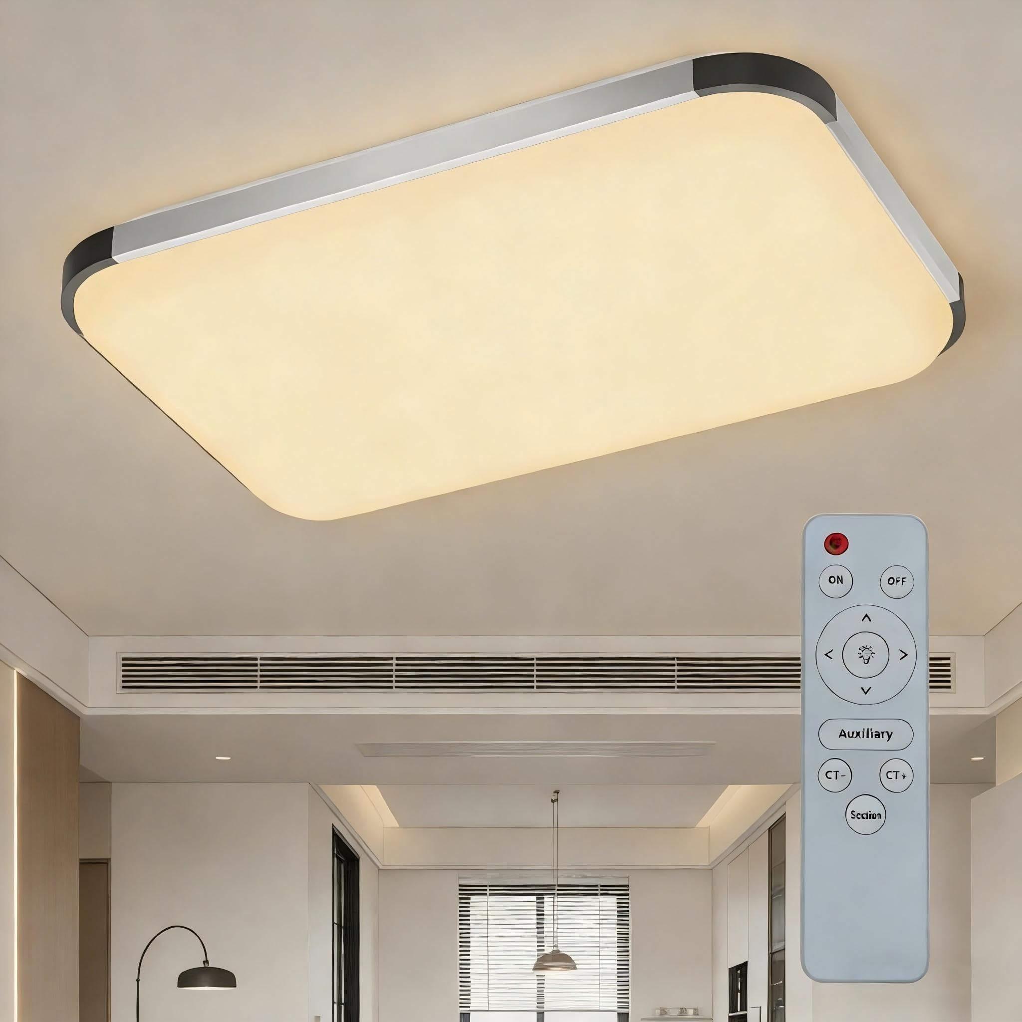 72W LED Deckenlampe Rechteckige Deckenleuchte Dimmbar Badezimmer Lampe IP44 Wasserdicht Küchenlampen Modern Schlicht Warmweiß Kaltweiß LED Panel für Balkon Schlafzimmer