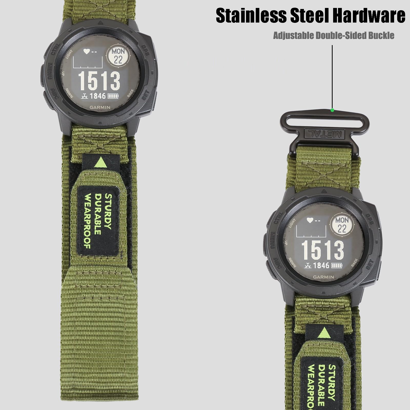 Rugged Watch Strap for Garmin Instinct/Instinct 2 Solar/Instinct3 45mm - Image 4