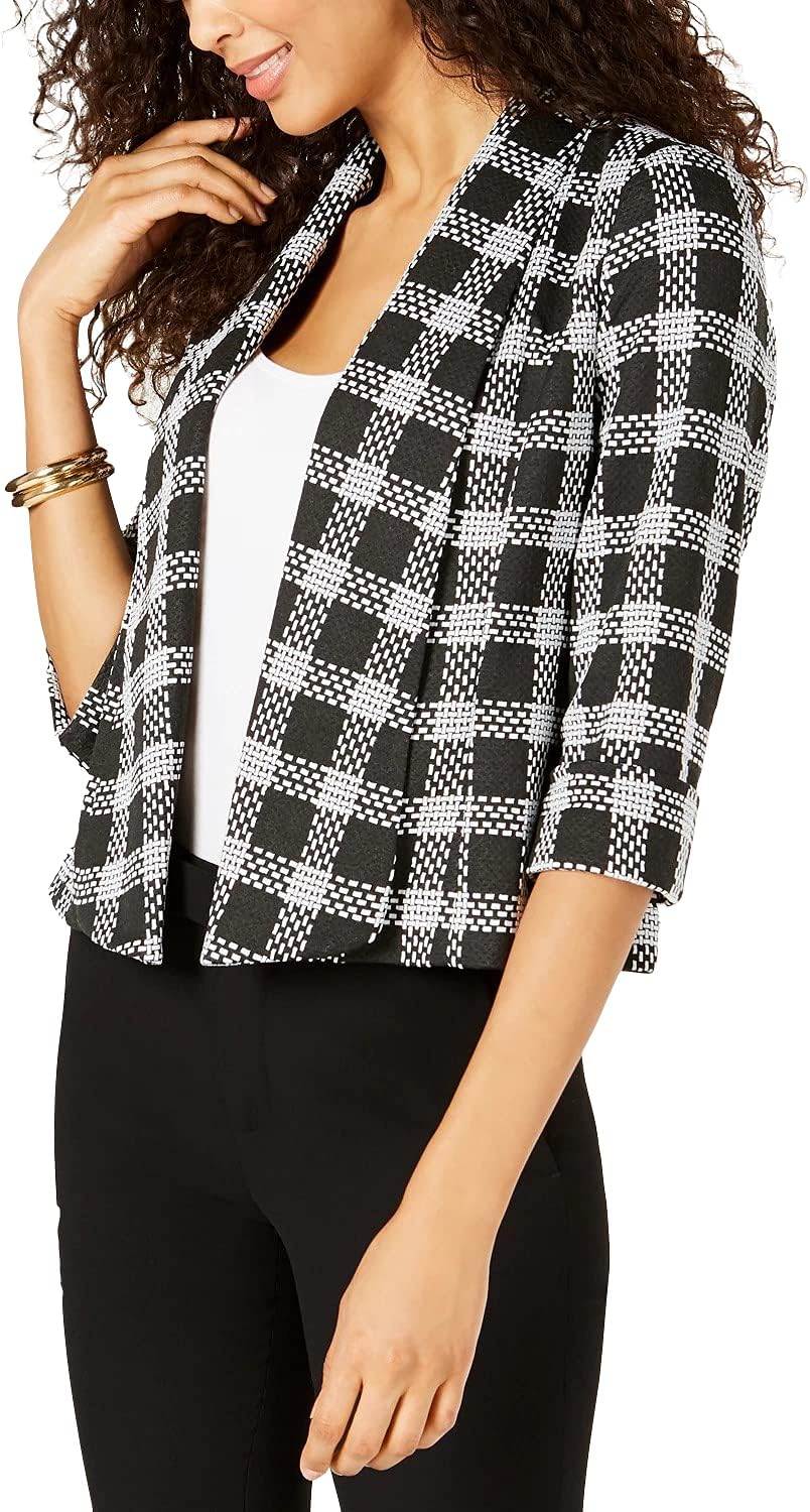 Kasper Women's Wide Lapel Knit Fly Away Jacket