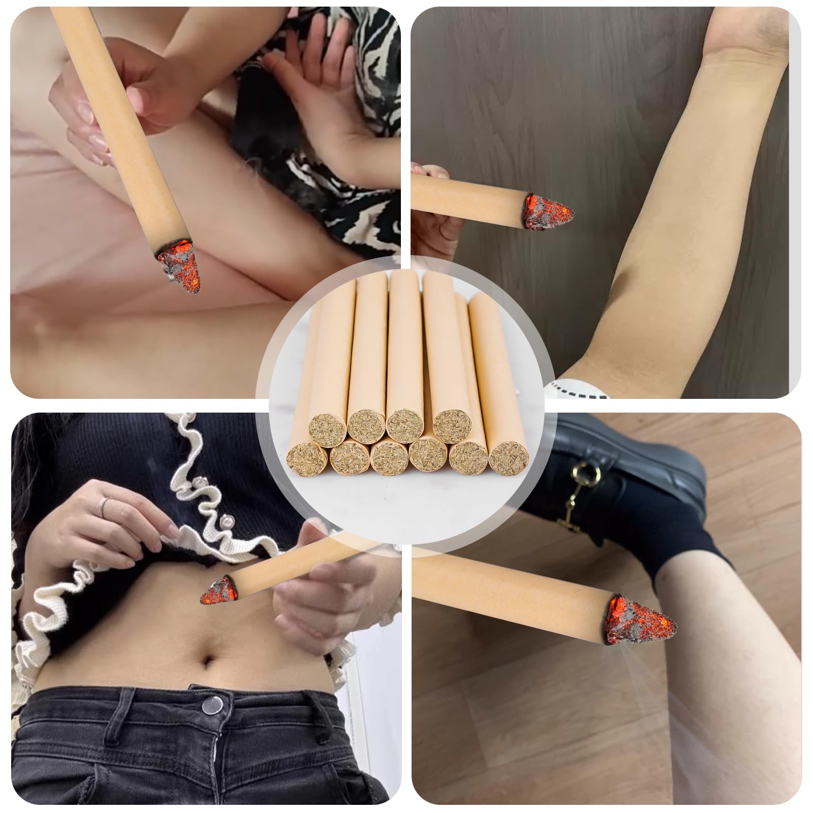 Moxa Lot de 20 rouleaux de moxa pour cigares 18 mm x 200 mm Bâtons de moxibustion Column Stick, bâtonnets de moxa pur naturel de qualité pour moxibustion douce, soins de santé, guérison partielle du