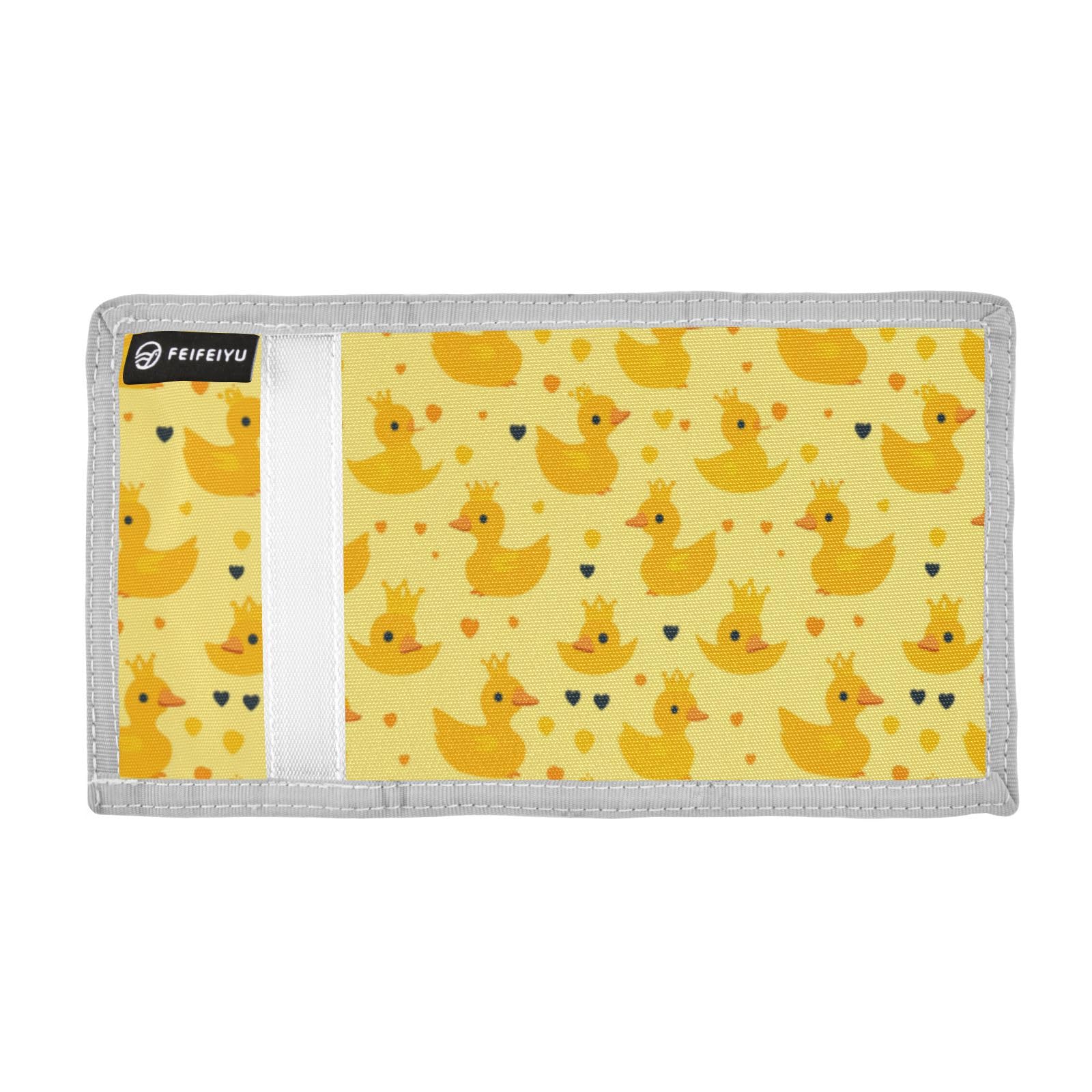 Wusikd Yellow Duck Kids Wallet for Boys Girls Crown Toddler Trifold Wallet Novelty Wallet for Teens Women Men