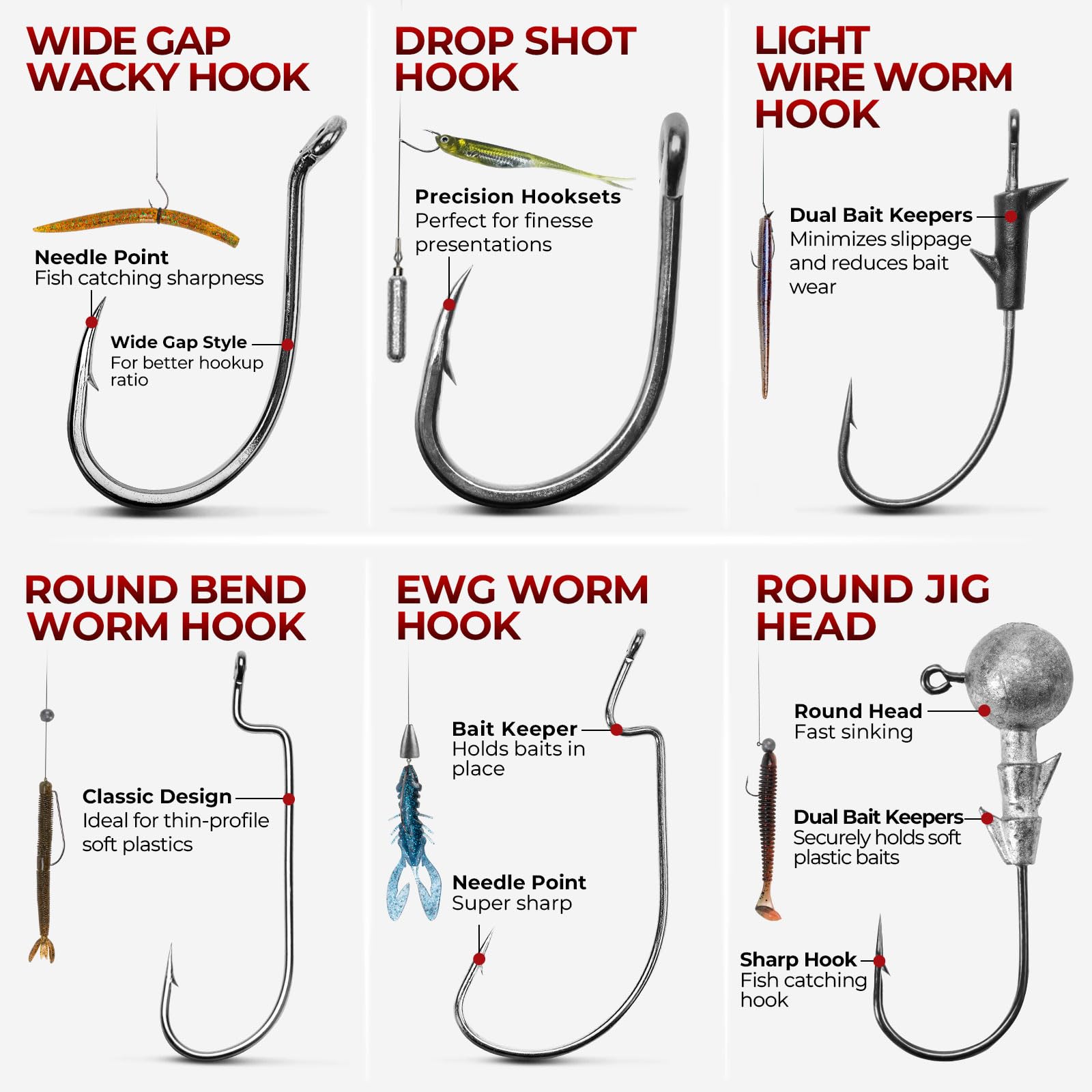 MadBite by KastKing 182/265/400pcs Compact Fishing Tackle Kit - All-in-One Freshwater Hooks, Weights, Bobbers in Tackle Box, Fishing Gear Set for Bass Trout Panfish