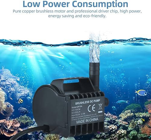 Miniatura 3 de Bomba de agua eléctrica pequeña, bomba sumergible de potencia silenciosa y fuerte con USB para acuario, peces, fuente de estanque de jardín,