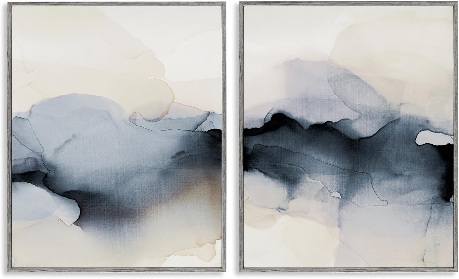 Stupell Industries 'Mysterious Abstract Obscure Watercolor ', 2pc Framed Giclee Art Set 2, Gray, 24 x 30 Inches, Easy to Hang and Sturdy, Made in USA, by Kippi Leonard