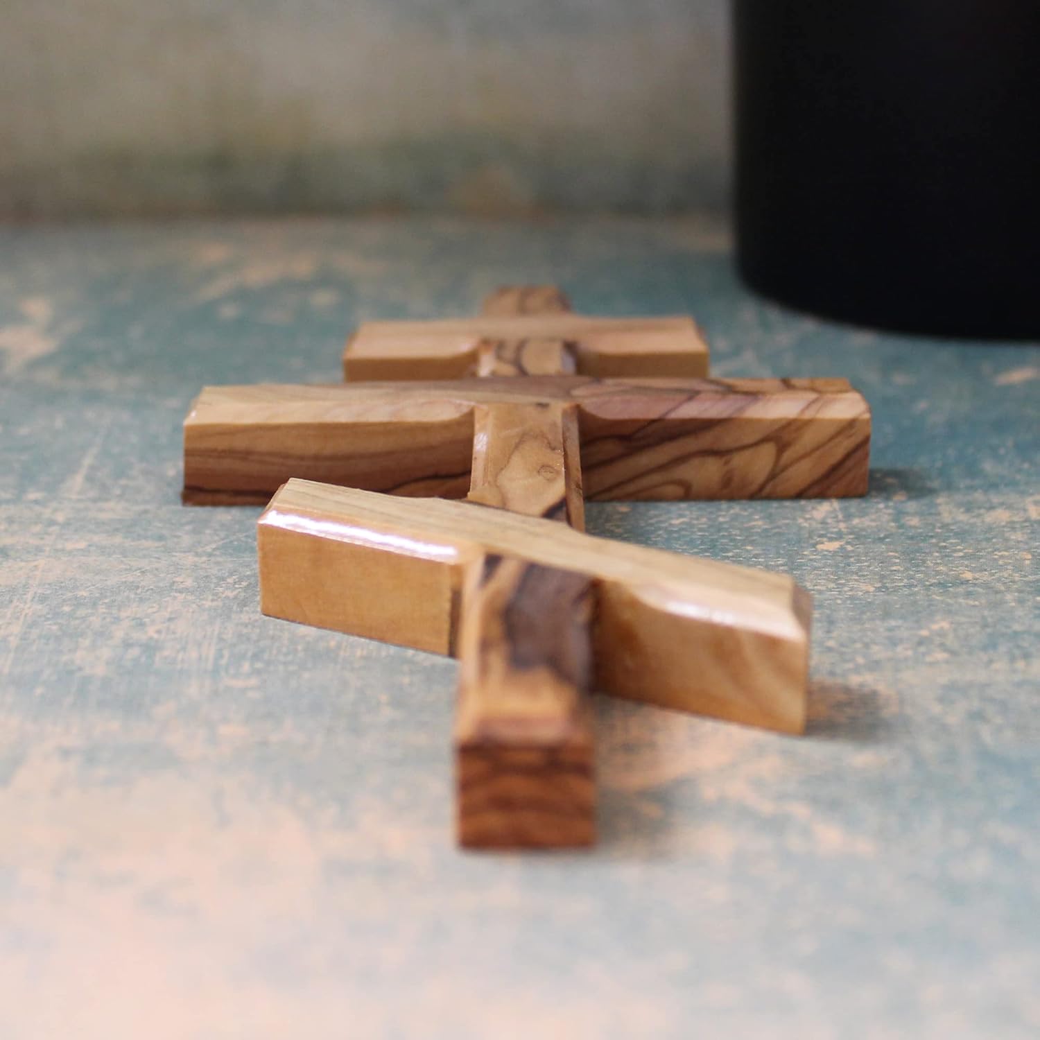 6 Inch Orthodox 3 Bar Wooden Cross – Handmade Olive Wood Wall Cross – Traditional Eastern Christian Wall Decor – Small Religious Gift for Home Prayer Corner