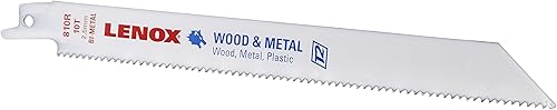 Lenox Tools - Hoja de sierra recíproca bimetálica, 8 pulgadas, 10 TPI, paquete de 25 (20590B810R)
