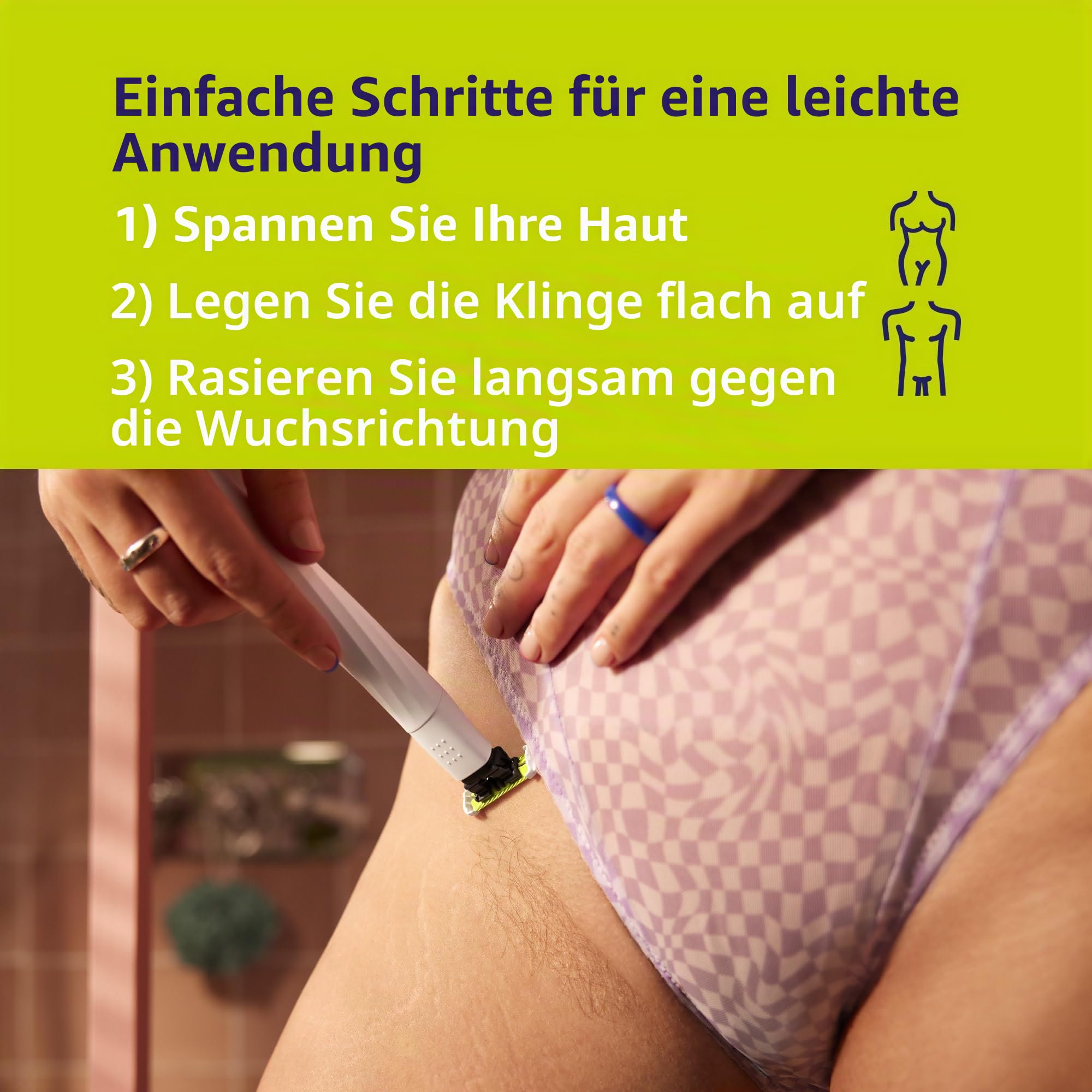 Philips Norelco OneBlade QP1924/70 Unisex Intimate Scham- & Körperpflege & Trimmer | SkinProtect QP1924/70 Klinge für die Schampflege, 100 % regenfest, 30 Minuten Laufzeit, inklusive Körperkamm