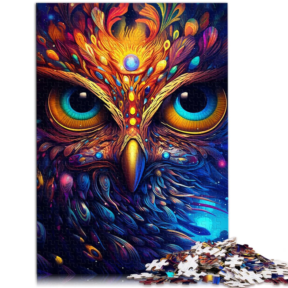 jigsaw puzzles for adults 1000 pieces Colorful Cute Owl learning educational puzzle 50x70cm Unique Home Decor and Gifts for teenager Age 14 Up — image 1