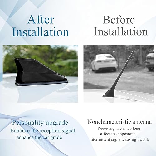 Miniatura 6 de Slykew 1 antena de repuesto de aleta de tiburón para automóvil, 6.2 pulgadas x 3.0 pulgadas x 2.7 pulgadas, receptor de señal de vehículo ABS