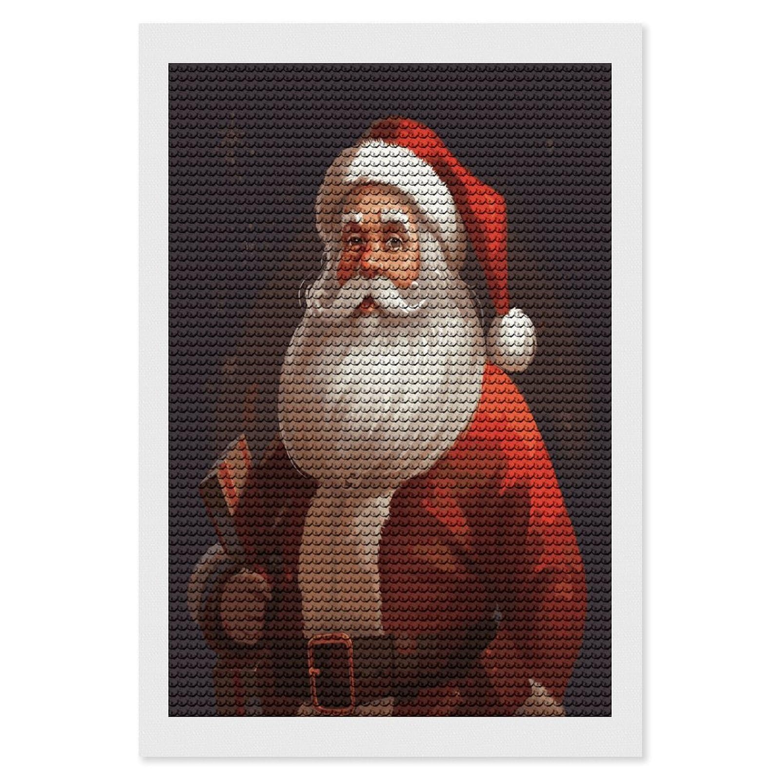 FekiLoot Santa Claus Diamond Painting Kits for Beginners DIY Diamond Art Kits for Adults Full Drill Round Diamond Dot Gem Art Painting Fun DIY Crafts for Home Kitchen Wall Decor Gift 8"x12"