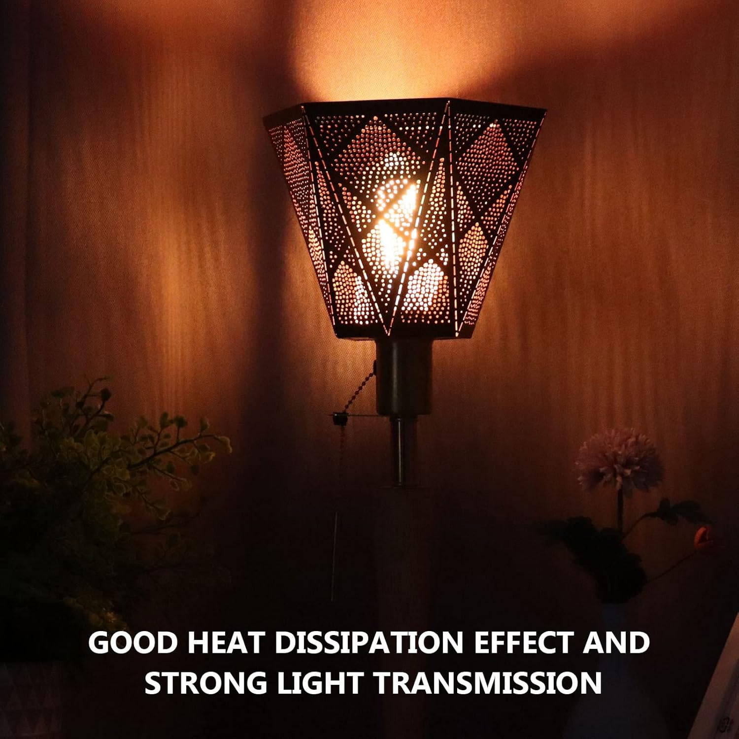 Modern Lamp Shades, Wrought Iron Hollow Design Rustproof Metal Lampshade, Black Elegant Beautiful Decorative Lampshade, Easy to Install Table Lamp Shade for E27 E26 Lamp Holder