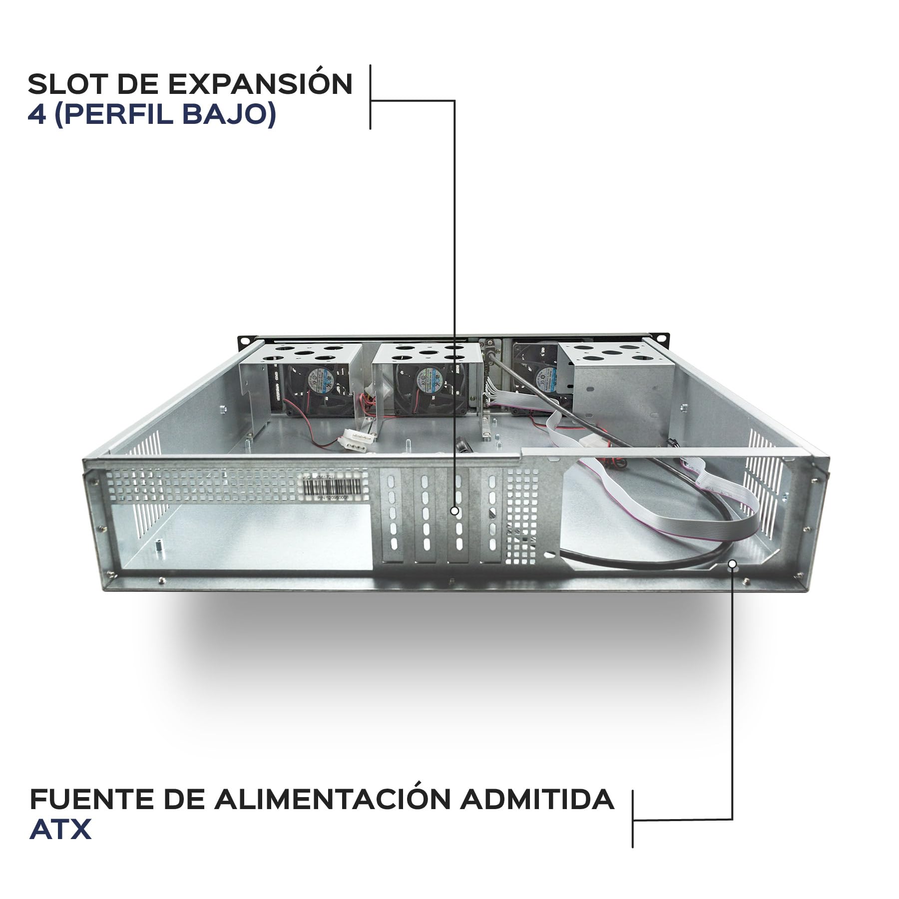 UNYKAch 2128 19 2U Rack Gehäuse Schwarz, Silber (Ablage, Server, SGCC, Micro-ATX, 1 mm)