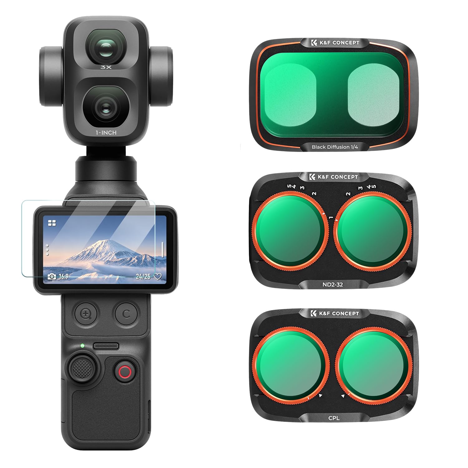 K&F CONCEPT DJI Osmo Pocket 4P/Xtra Muse2 Pro ile Uyumlu 3'lü…