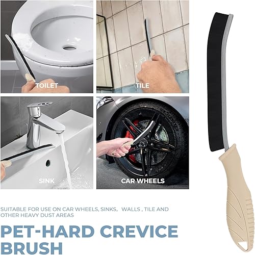 Miniatura 4 de Cepillo de limpieza de 3 piezas incluye cerdas suaves, hendidura dura, cepillo de lechada multifuncional, rueda de ventilación automática,