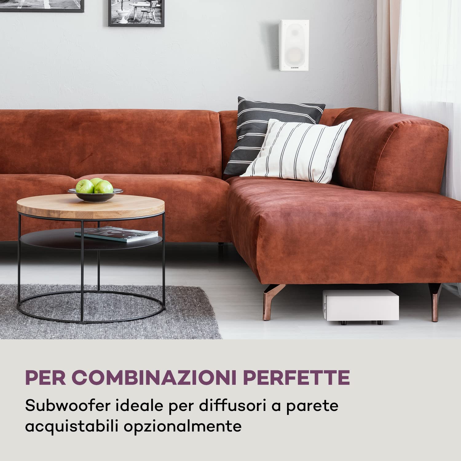 AUNA 2 Subwoofer Passivo, Casse Acustiche Passive 80W RMS con Output Max di 100W, Grandi Bassi, Design Compatto per Sistema Stereo e Home Theater, Amplificatore Subwoofer TV AUX per MP3 e CD