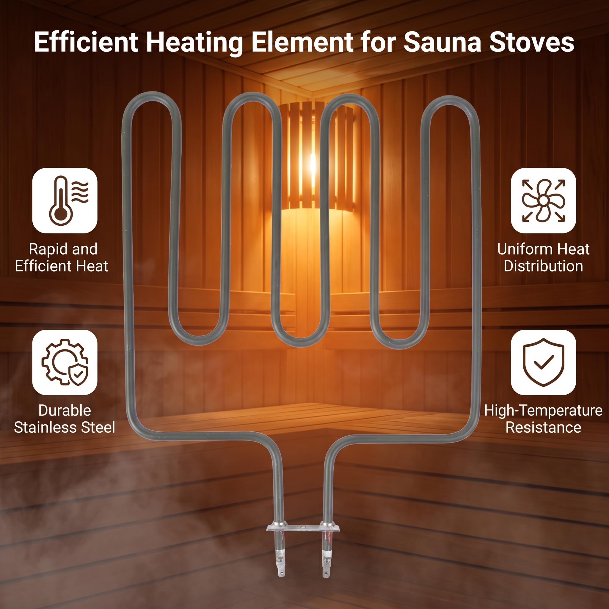 Zerodis Tubo de Calentamiento Resistente a Alta Temperatura de Acero Inoxidable para Sauna para Clubes de Sauna (SCA-2000W)