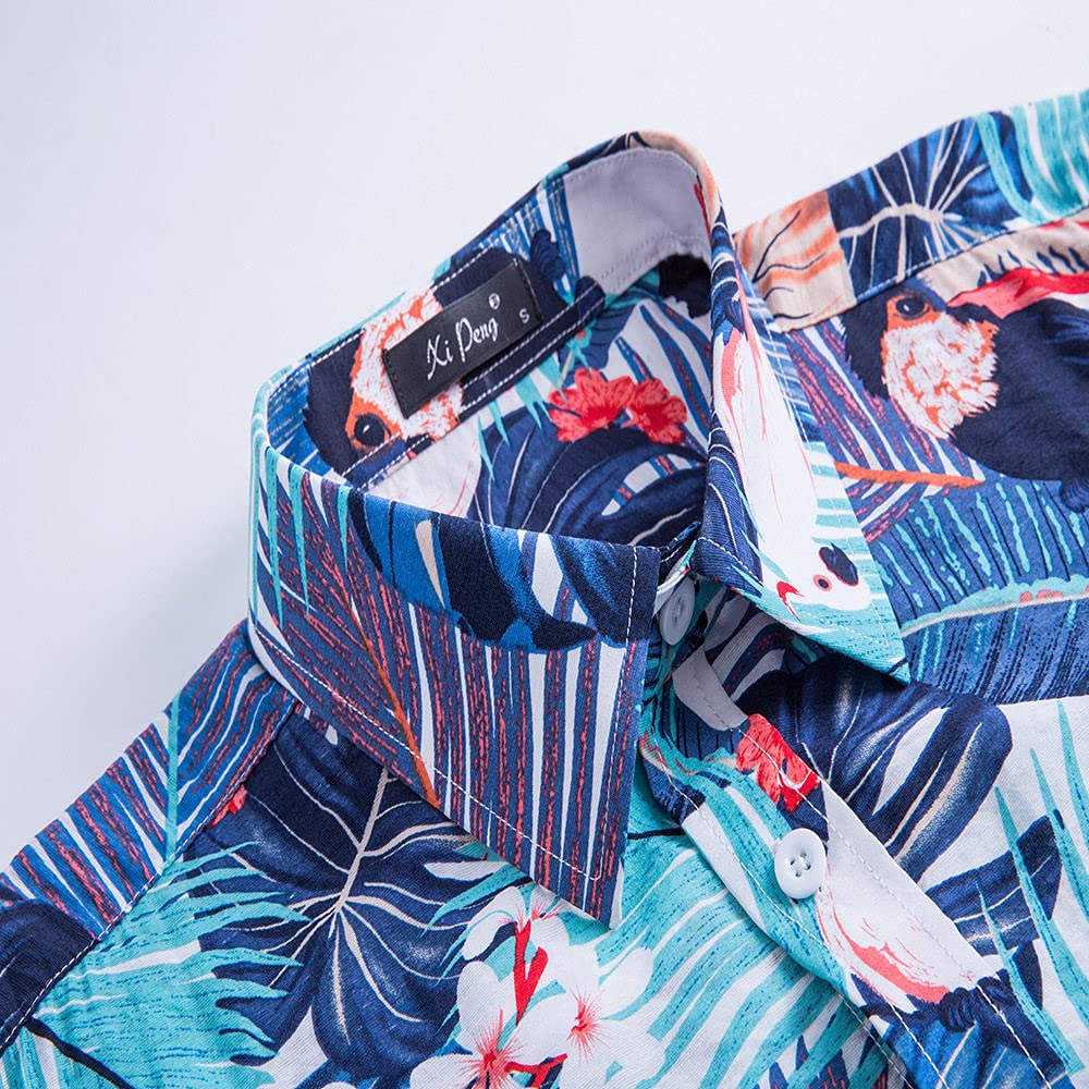 Camicia Maniche Corte Uomo, Camicie Casual da Uomo Stampa Creativa con Barca A Vela Camicia Hawaiana Bianca Camicia A Maniche Corte con Colletto Cubano Camicia da Spiaggia da Uomo Button Down Top PE