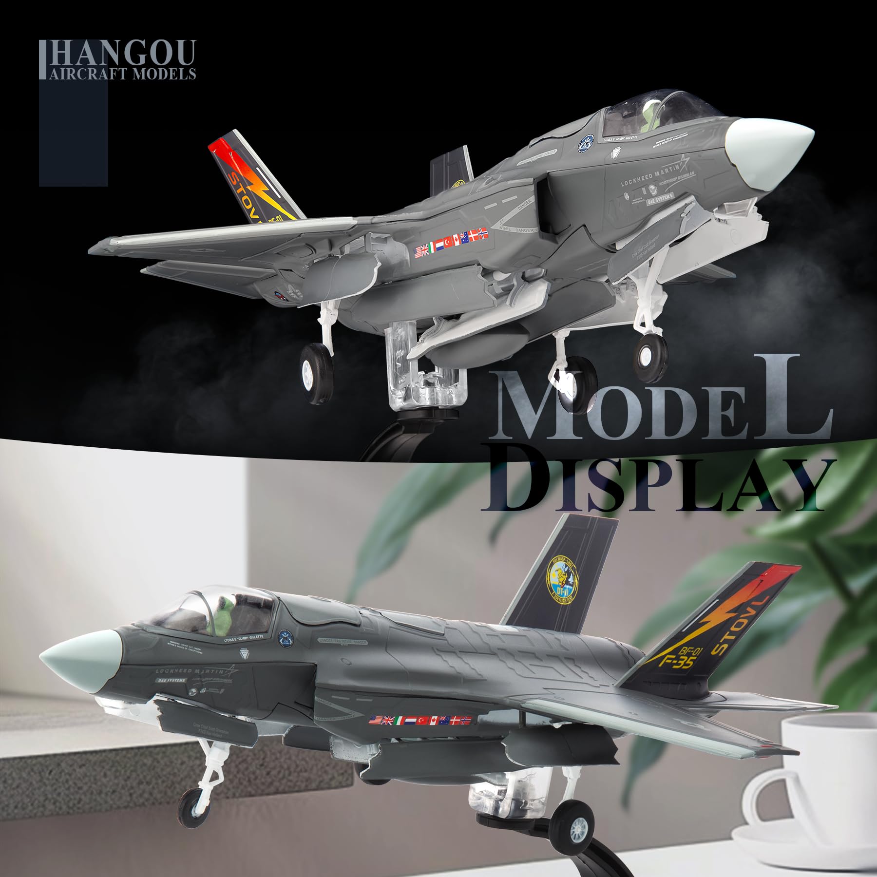 1/72 F-35B Lightning II (Stato di Base) Modello Aereo Militare in Lega per la Raccolta e l'Esposizione