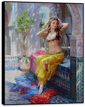 Konstantin Razumov Elegant Russian Beauties Charming beauty Canvas Oil Painting Wall Background Decor Home Decoration 40x30cm16x12in Black Framed