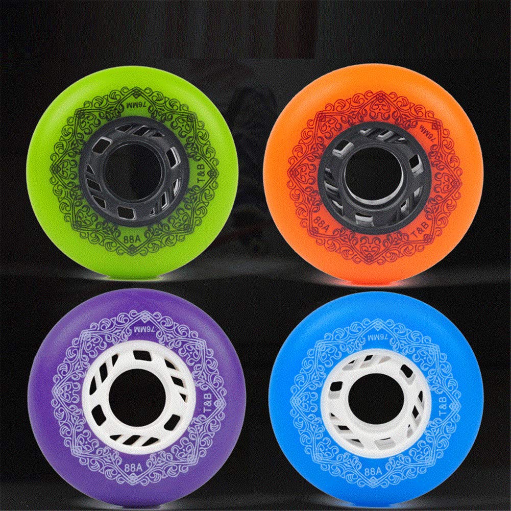 Paquet de 8 Roues de Patin à Roues alignées Patins à roulettes d'extérieur 88A Roues de Rechange avec roulements de Vitesse ABEC 9 et entretoises