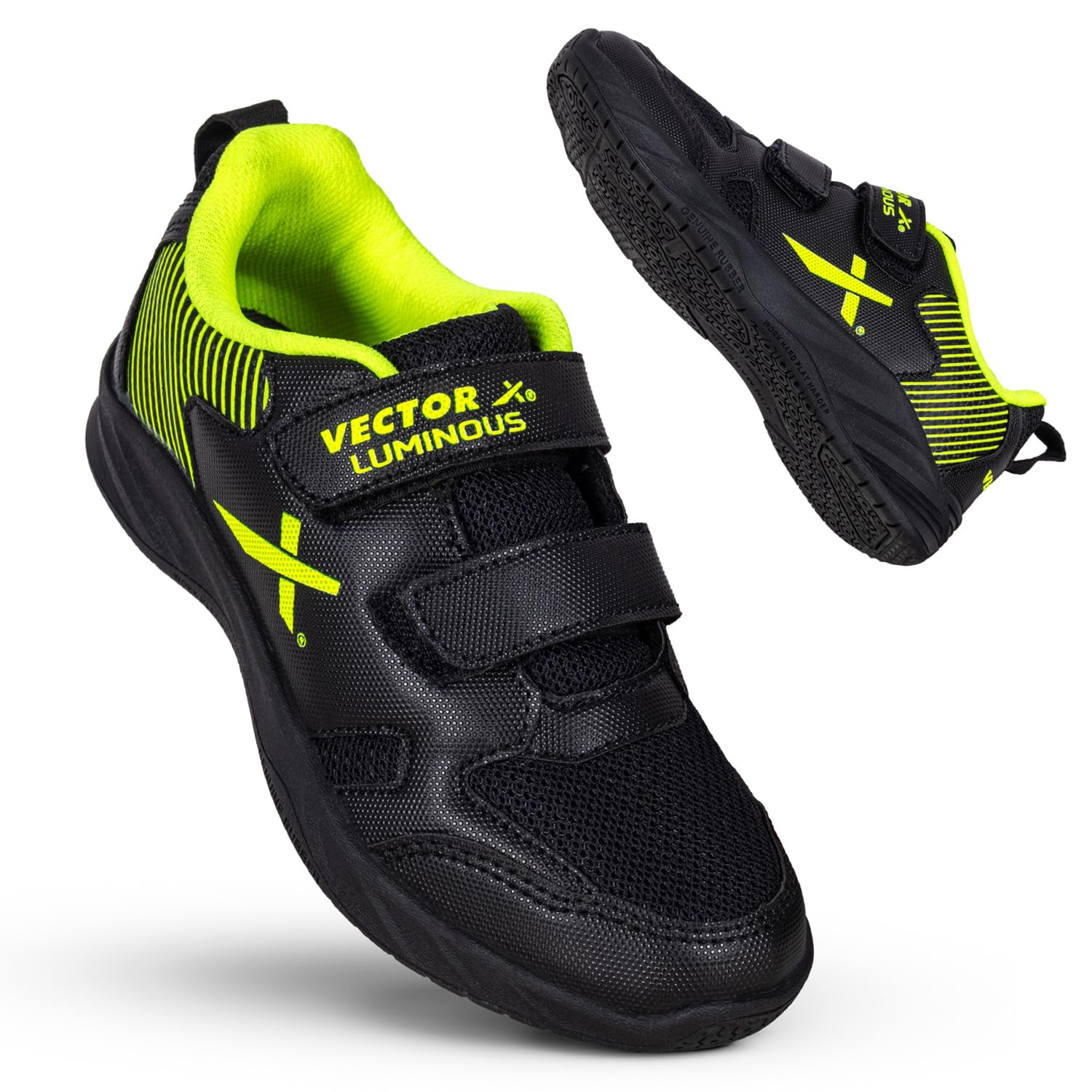Vector X Luminous Kids (Unisex) Tennis/Badminton Court Shoe Elegent Design Rubber Sole Slip Resistance Light Weight EVA Insocks for Comfort-image-10